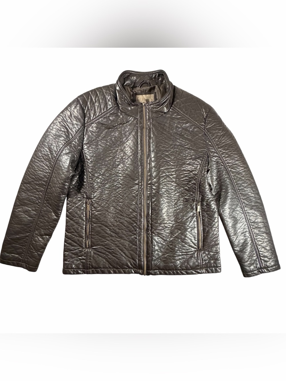 RAINFOREST Men's Brown Slim-Fit Viscose/PU Leather Jacket Size XL NWT